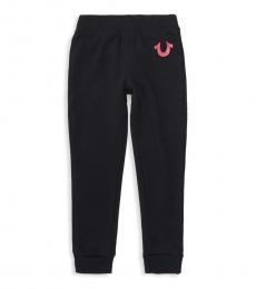 True Religion Little Girls Black Logo Sweatpants