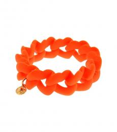 Marc Jacobs Orange Logo Turnlock Charm Bracelet