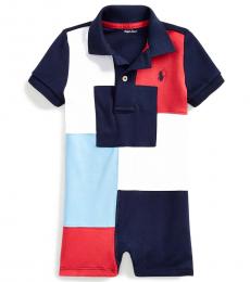 Ralph Lauren Baby Boys Multi Patchwork Polo Shortall