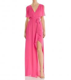 BCBGMaxazria Light Begonia Georgette Ruffled Dress