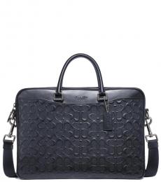 Coach Midnight Navy Beckett Slim Signature Large Briefcase Bag