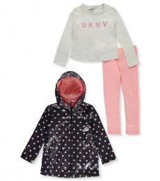 DKNY 3 Piece /Raincoat/Top/Leggings Set (Little Girls)
