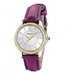 Purple White Dial Watch