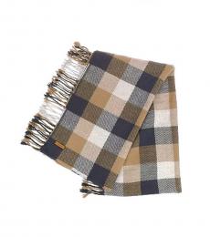Charcoal Multi Plaid Fringy Scarf
