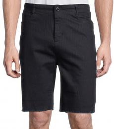 Black Regular-Fit Striped Shorts