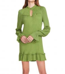 Light Green Smocked Yoke Mini Dress