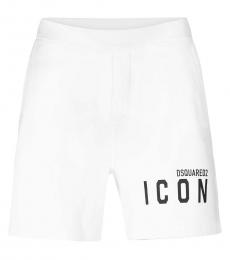 White Logo Pullover Shorts