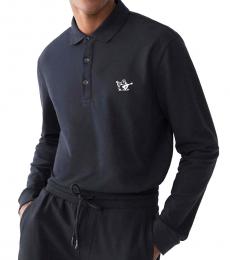 True Religion Black Long Sleeve Polo Shirt