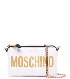 Moschino White Logo Small Crossbody Bag