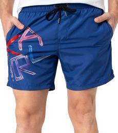 Karl Lagerfeld Royal Blue 3 Pockets Neon With Print Swim Shorts