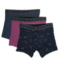 Lucky Brand Multi color Pack of 3 Stretch Boxer Briefs