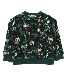 Boys Green Jungle Print Sweater