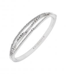 Silver Crystal Bangle Bracelet