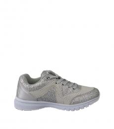 Philipp Plein Silver Polyester Runner Jasmines Sneakers