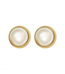 Ralph Lauren Golden Pearl Stud Earrings
