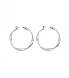 Lucky Brand Silver Twisted Hoop Earrings