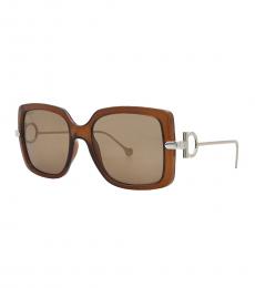 Ferragamo Brown Square Sunglasses