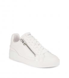 DKNY White Side-Zip Sneakers