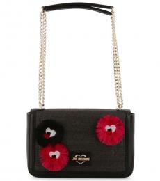 Love Moschino Black Quirky Large Shoulder Bag
