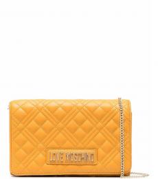 Mustard Quilted Small Crossbody Bag