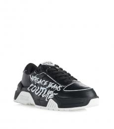 Versace Jeans Couture Black Logo Print Sneakers