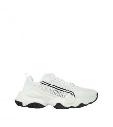 Philipp Plein White Bold Logo Sneakers