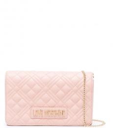 Love Moschino Light Pink Quilted Small Crossbody Bag