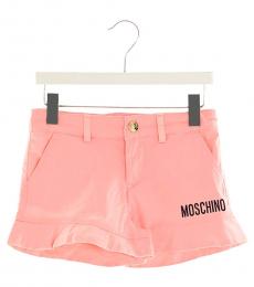 Moschino Little Girls Pink Logo Shorts