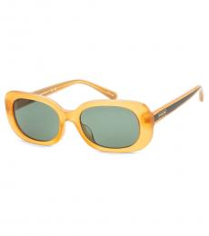 Coach Mustard Green Oval Sunglasses