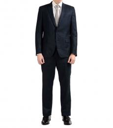 Grey Two Button Wool Suit
