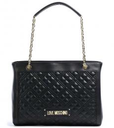 Love Moschino Black Quilted Large Shoulder Bag