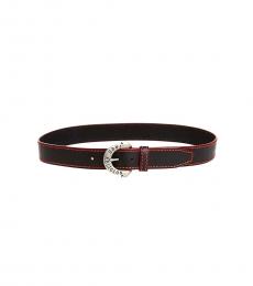 Black Red Stitch Belt