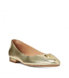 Ralph Lauren Pale Gold Giselle Ballet Flats