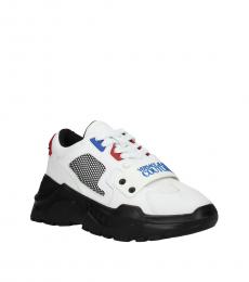 White Electric Blue Big Sole Sneakers