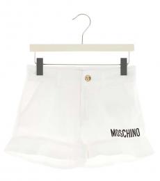 Moschino Girls White Logo Shorts