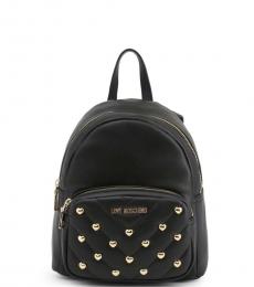 Love Moschino Black Quilted Pocket Small Backpack