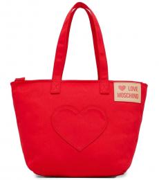 Love Moschino Red Heart Pocket Large Tote