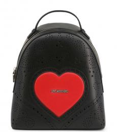 Love Moschino Black Perforated Medium Backpack