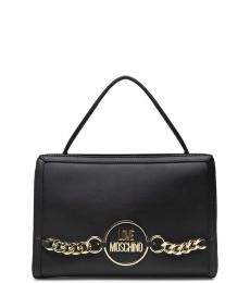 Black Logo Chain Medium Crossbody Bag