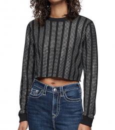 True Religion Black Crystal Crewneck Sweatshirt