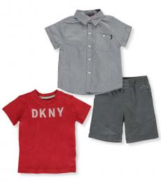 DKNY 3 Piece T-Shirt/Shirt/Shorts Set (Baby Boys)