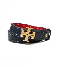 Tory Burch Royal Navy-Red Double-Wrap Bracelet