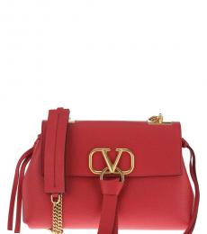 Valentino Garavani Red V Ring Large Shoulder Bag