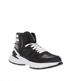 Neil Barrett Black White Varsity Bolt Sneakers