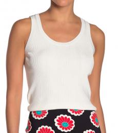 Diane Von Furstenberg White Callie Scoop Neck Tank Top