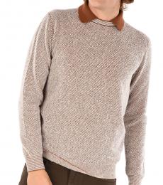 Ermenegildo Zegna Light Brown Silk Cashmere Jumper
