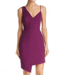 BCBGMaxazria Imperial Plum Asymmetric Evening Dress