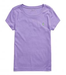 Ralph Lauren Girls Hampton Purple Cotton-Modal T-Shirt