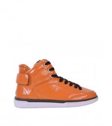 Orange Patent High Top Sneakers