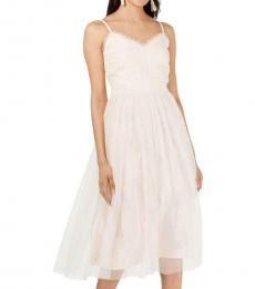 Betsey Johnson Light Pink Tweed Tulle Midi Party Dress